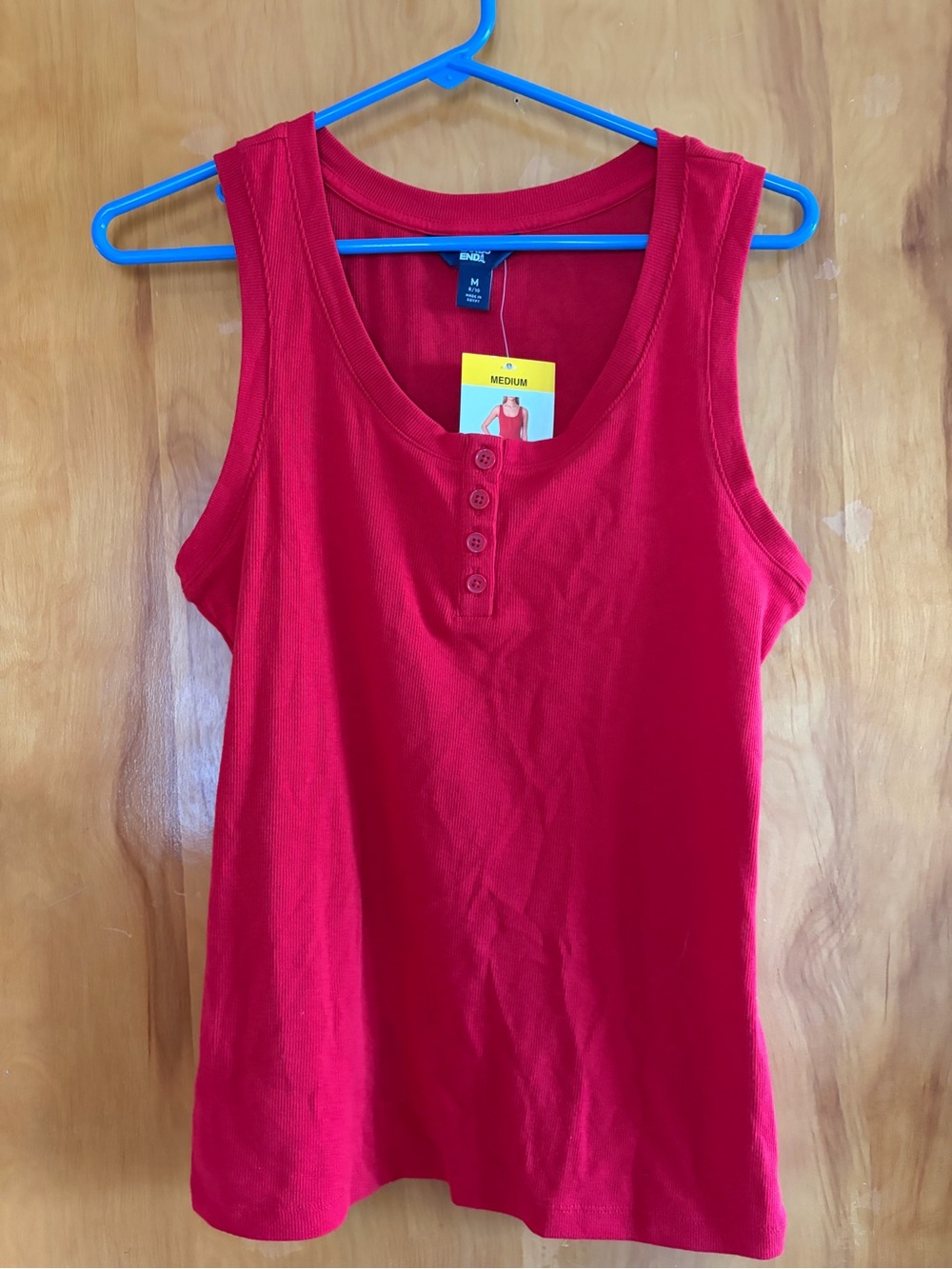 Lands' End Red Henley Tank Top